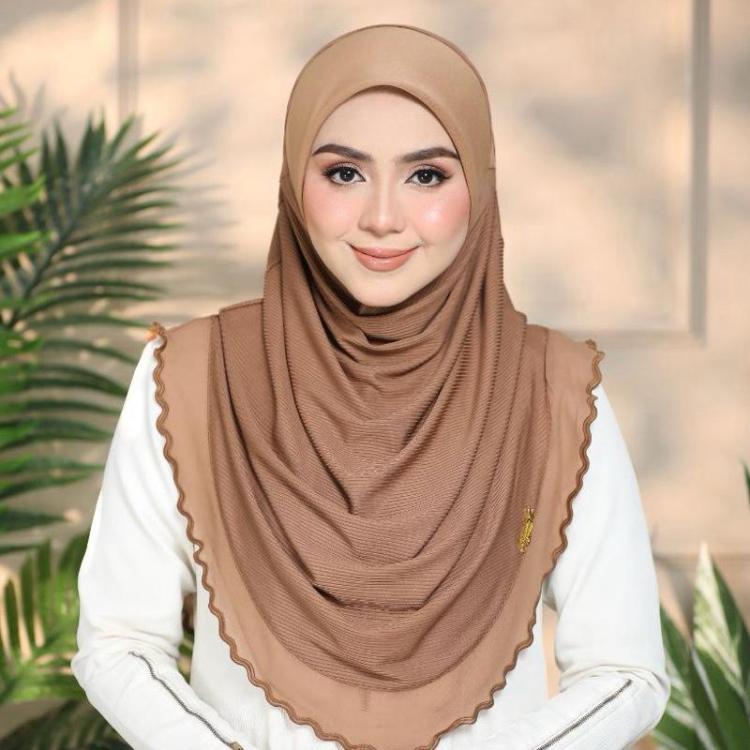 Layered instant Ironless cotton ribbed hijab in multiple colors perfect for any occasion Solid Color Elegant