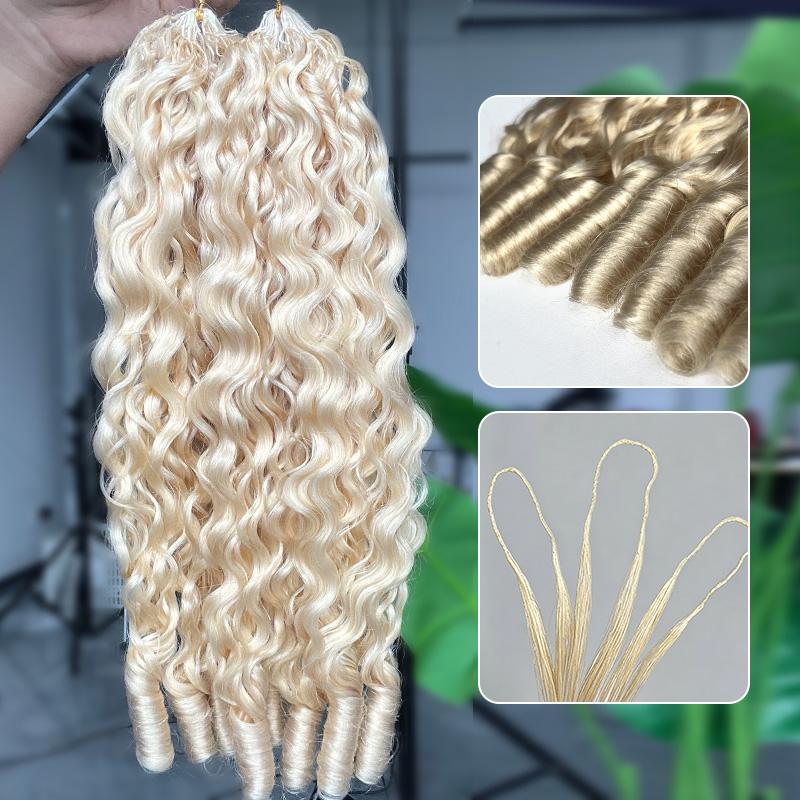 ISEE HAIR 613 Blonde Crochet Human Hair Extensions Body Wave – Pre-Looped Boho Braids Hair, Knotless Crochet Braids, Goddess Protective Style, Natural Volume Hair Summer Styles #SoHoChic #TikTokShopBackToSchool