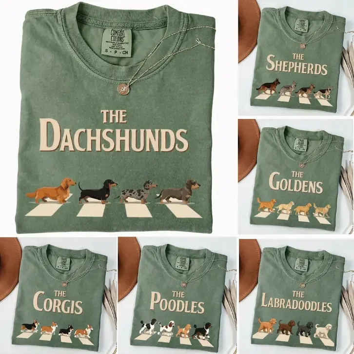 Custom Dog Walking Shirt, 50+ Dog Breeds Tee, Corgi Dachshund German Shepherd Golden Retriever Labradoodle Poodle Shirt, Personalized Dog Lover Gift