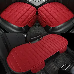 3pcs Full Set Car Seat Covers, Car Seat Cushions, Front & Rear Seat Protectors, Soft Breathable Linen Texture Fabric, Universal Fit for SUV Truck Sedan, Car Accessories