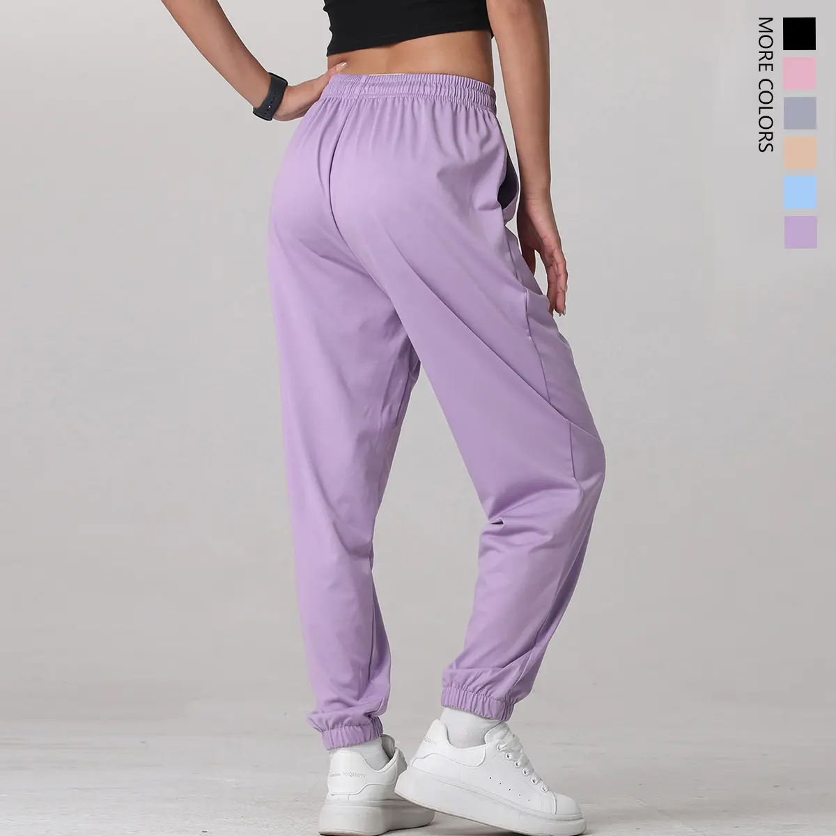 Women's Casual Athletic Joggers - Stylish Soft Lightweight Joggers with Elastic Ankle Cuffs, Side Pockets, Loose Fit for Spring, Summer Sports; Sport & Outdoor Clothing, Stylish Soft Joggers
