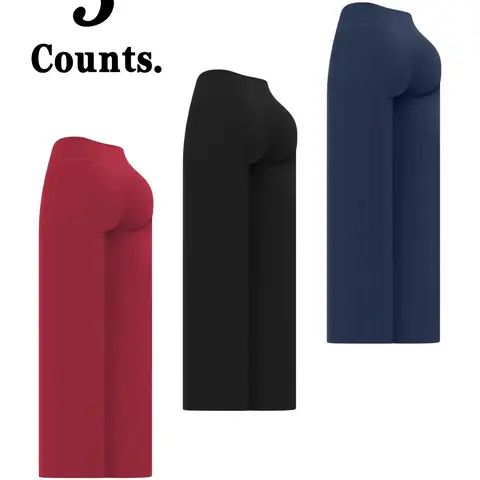 Women's Sporty Style Solid Color Loose-Fit Wide-Leg Pants, Breathable Fabric, Ideal for Yoga, Outdoor Running & Gym, All-Season Wear
