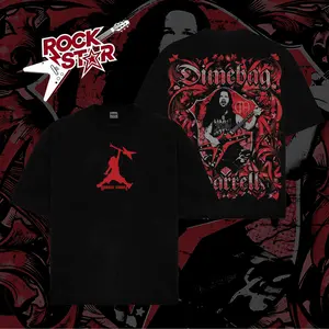 [ Rock Star ] Pantera Dimebag Darrell Guitar Retro Unisex Acid Washed Hoodie T-Shirt – 90s Records Rock Groove Metal Cotton Washed Tee, Groove Metal Rock Band Washed Shirt, Oversized Vintage Tee, Heavy Metal Merch, Gift for Rock Fans