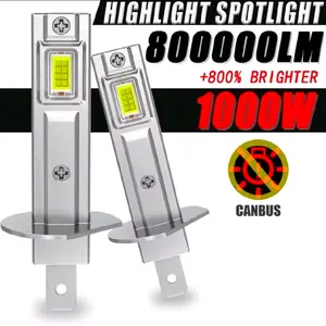 H1 LED Car Headlights 80000LM 350W 6500K White Plug and Play Pack of 2 for Enhanced Visibility and Safety