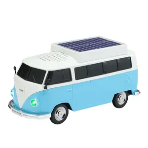 WSTER WS-698 Minibus Bluetooth Speaker, Solar charging FM Radio, TWS Stereo, HD Sound, LED Party Light, Hands-Free Connection, USB, TF Playback, Solar Charging (Blue),TikTokShopBlackFriday