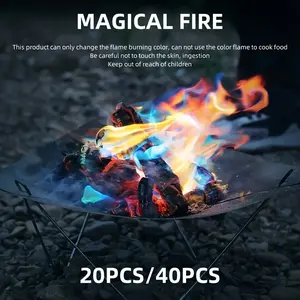 Magical Flames Fire Color Changing Packets For Campfires, Fire Pit, Outdoor Fireplaces - Camping Essentials - 20pcs/40pcs