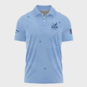2024 PGA Championship Valhalla Callaway Polo Shirt - Classic Style in Golf Blue Color with Star Pattern Casual Cotton