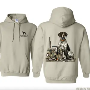 Hunting Dog Hoodie - German Shorthaired Pointer with Hunting Gear Graphic, Perfect for Bird Hunters, Outdoor Adventure, Country Lifestyle, Unisex Fall Hoodie Gift