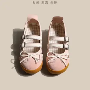 Women Flats Bow Ballet Dance Mary Jane Shoes Sandals Lolita New Brand Dress Designer Casual Shallow Single Belt Buckle Shoes