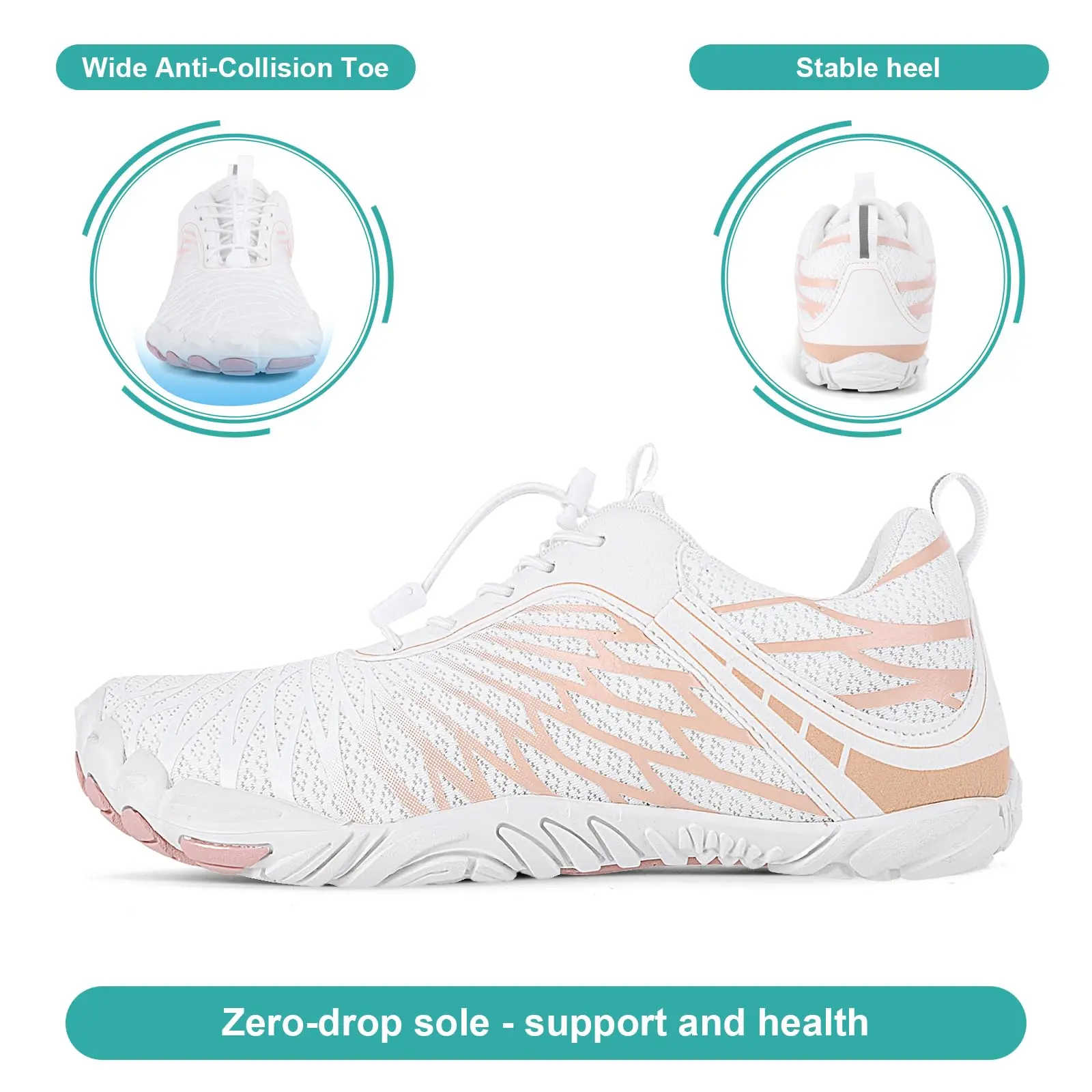 DIOLV fathersdaygifts Hike Footwear Barefoot Shoes Womens Pro Water Shoes Women Men Barefoot Hike Shoes Travel Shoes, Wide Toe Box Non-Slip Breathable Zero Drop Shoes