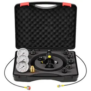 【DealsForYouDays】VEVOR Hydraulic Nitrogen Accumulator Charging Kit, All-in-One Nitrogen Fill Kit, Pressure Test System with 3 Gauges (1500, 4000, 6000 PSI), 6 Adapters Couplings, 1 Gas Hose, 1 Valve, 1 CGA580 Adapter Automotive Maintenance Tools Vehicle