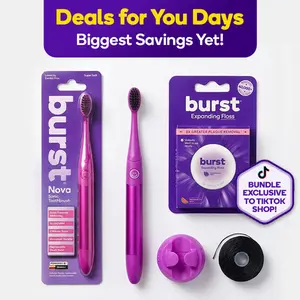 Cosmic Pink Nova Sonic Toothbrush Bundle- Includes AAA Battery Sonic Toothbrush,  Wall Mount, Watermelon Mint Aroma Black Expanding Floss