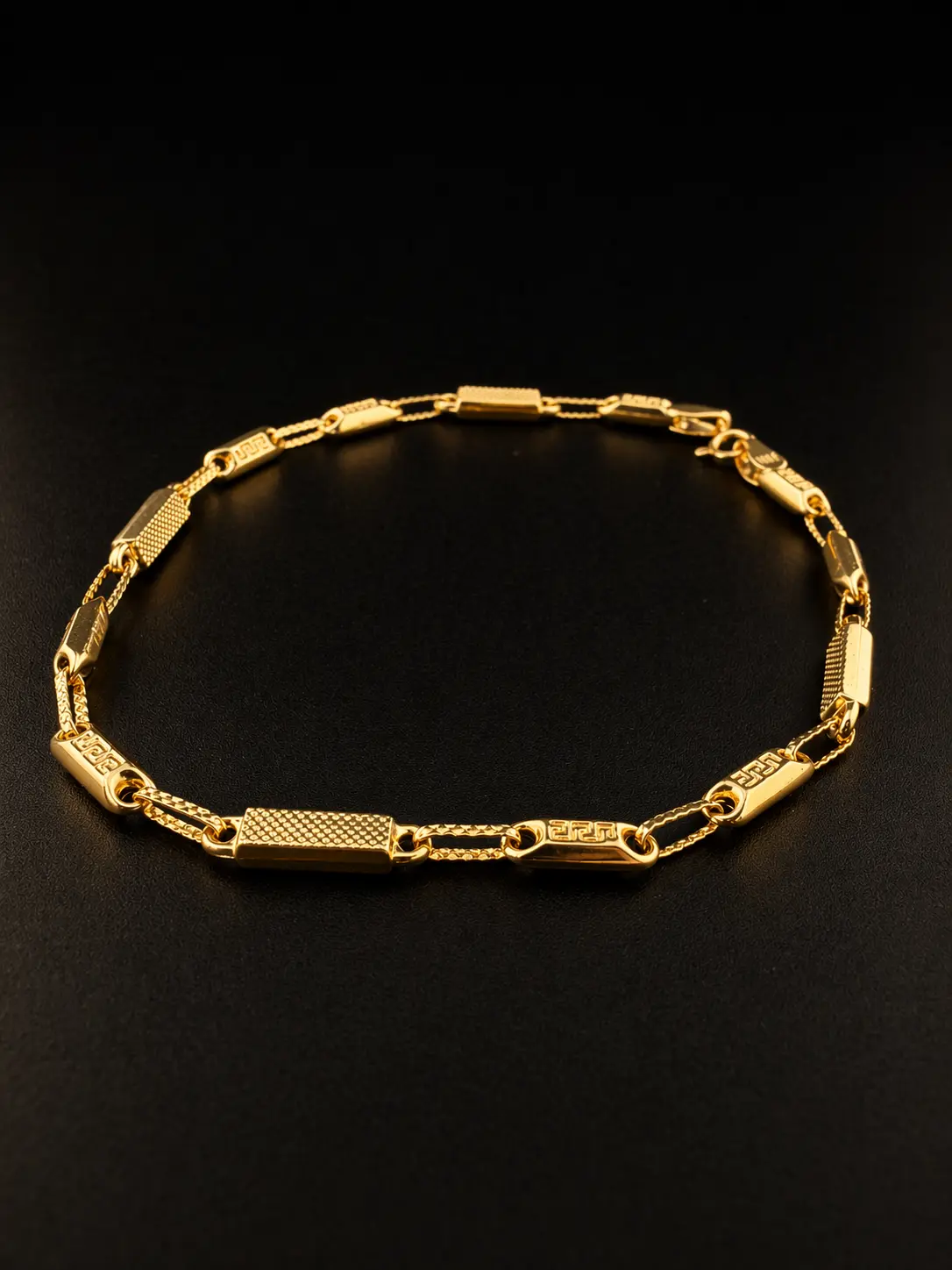 18K Colombian Gold Rustic Link Bracelet