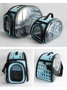 Foldable Pet Carrier Bag, Transparent Window Design, Durable Eva Material, Portable Cat & Dog Travel Bag, All-Season Use, Animal Carrier