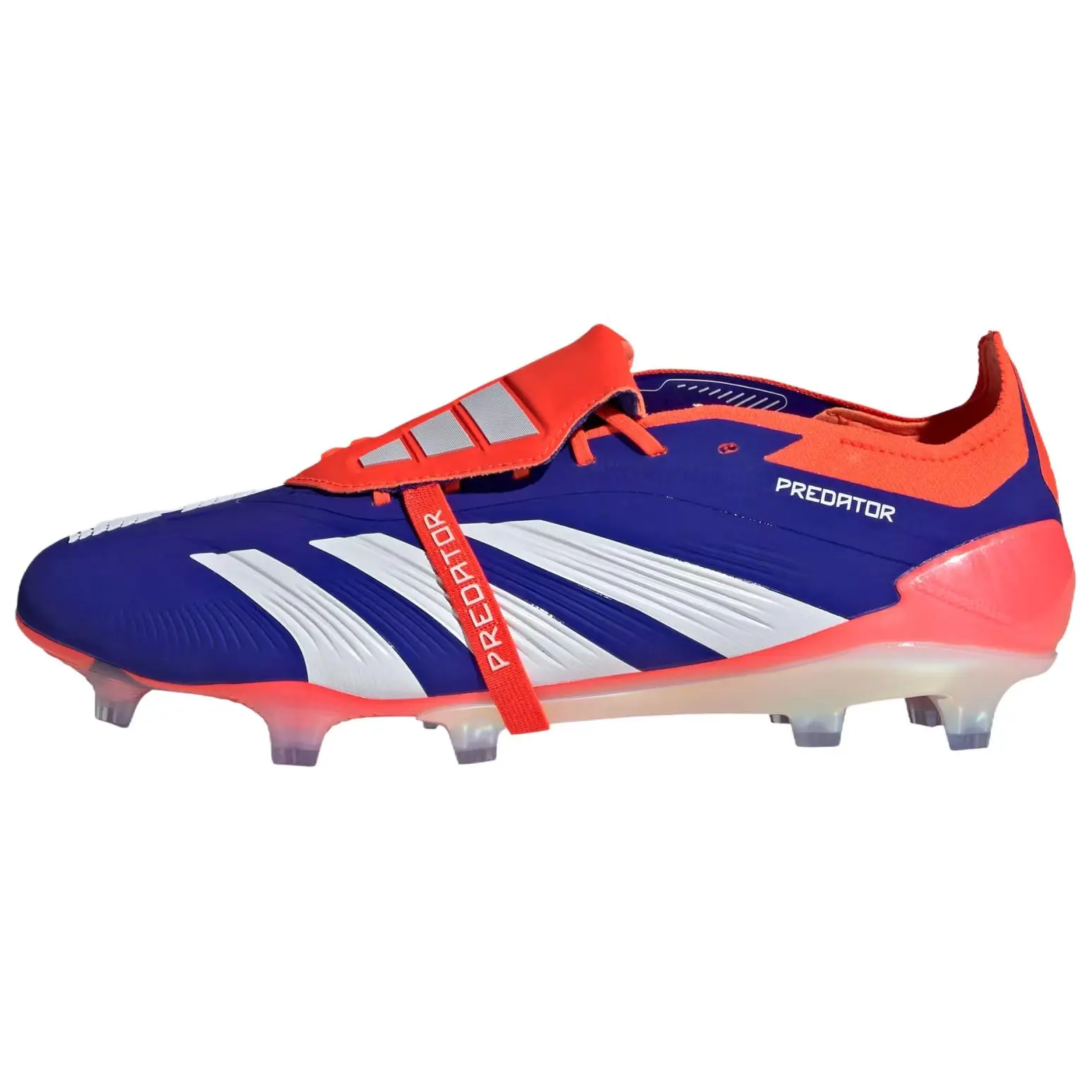Adidas Predator Elite Foldover Tongue FG Lucid Blue Solar Red Comfort Soccer Cleats Unisex Cloud White IF6442