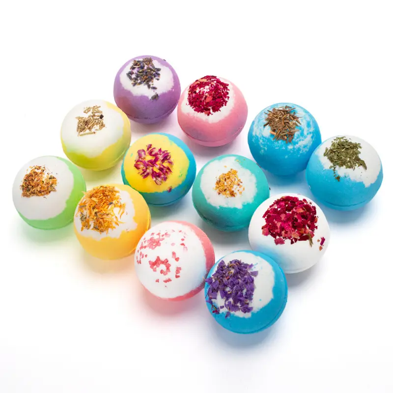 13 Styles Dried Flower Bath Bombs, Body Care Products, Shower Products | Beautiful Fizzies, Individually Packed, Bath Additive, Bubble Bath Fizzers, Bath Salt Balls