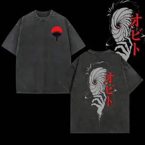 Obito Uchihaa Washed Tee – Unisex Oversize Anime T-Shirt