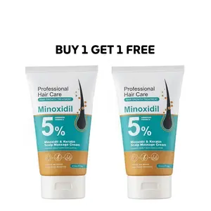 Buy 1 Get 1 Free 5% Minoxidil Scalp Massage Cream, Contains Keratin and Ginger, Prevents Hair Loss, Repairs Follicles, Promotes Fast Regrowth, Strengthens Roots, Unisex