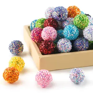 18mm Colorful Sequin Beads, 10pcs/set DIY Round Acrylic Craft Beads, DIY Handmade Beads for Bracelet Necklace Earrings, Beading Making