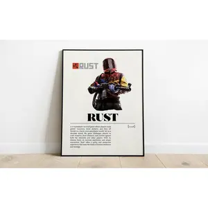 Rust Game Vintage Retro Art Print Poster - Minimalist Wall Decor For Gamers And Collectors