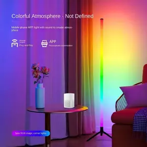 47.24-Inch RGB Corner Floor Lamp, Smart APP Control, Color Changing, Music Sync, Modern Living Room & Bedroom Lighting, Adjustable Brightness