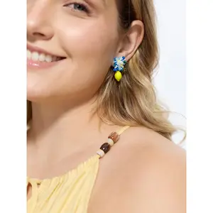 BLOOMCHIC Women's Plus Size Lemon Brightly Colored Beaded Drop Earrings [M-6X] 2026 - Beaded Embellished, Summer Spotlight Deals, Beaded Embellished Earrings, Brightly Colored Earrings