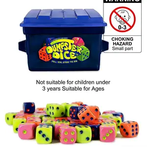 Fast-Paced Family Dice Game Set, Includes 80 Durable Dice, Doodle Stickers & Container, Fun 4-Player Board Game for Travel Parties Christmas Gifts