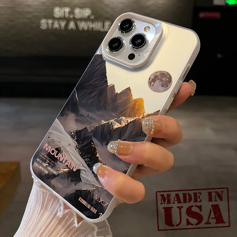 Summit Splendor Pattern Phone Case for iPhone 15 16 14 Pro Max 13 12 11 XR XS Plus Shockproof Drop Protection Durable PC Smartphone Cover Cellphone Protective Casing