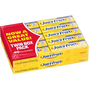WRIGLEY'S Juicy Fruit Chewing Gum Bulk Pack, 5 Stick (Pack of 40)