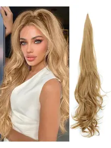 Women's Long Wavy Curl Hair Extension, Synthetic Curly Hair, 30in Barrette Ponytail Wrap Style, Perfect for Women Seeking Volume & Texture
