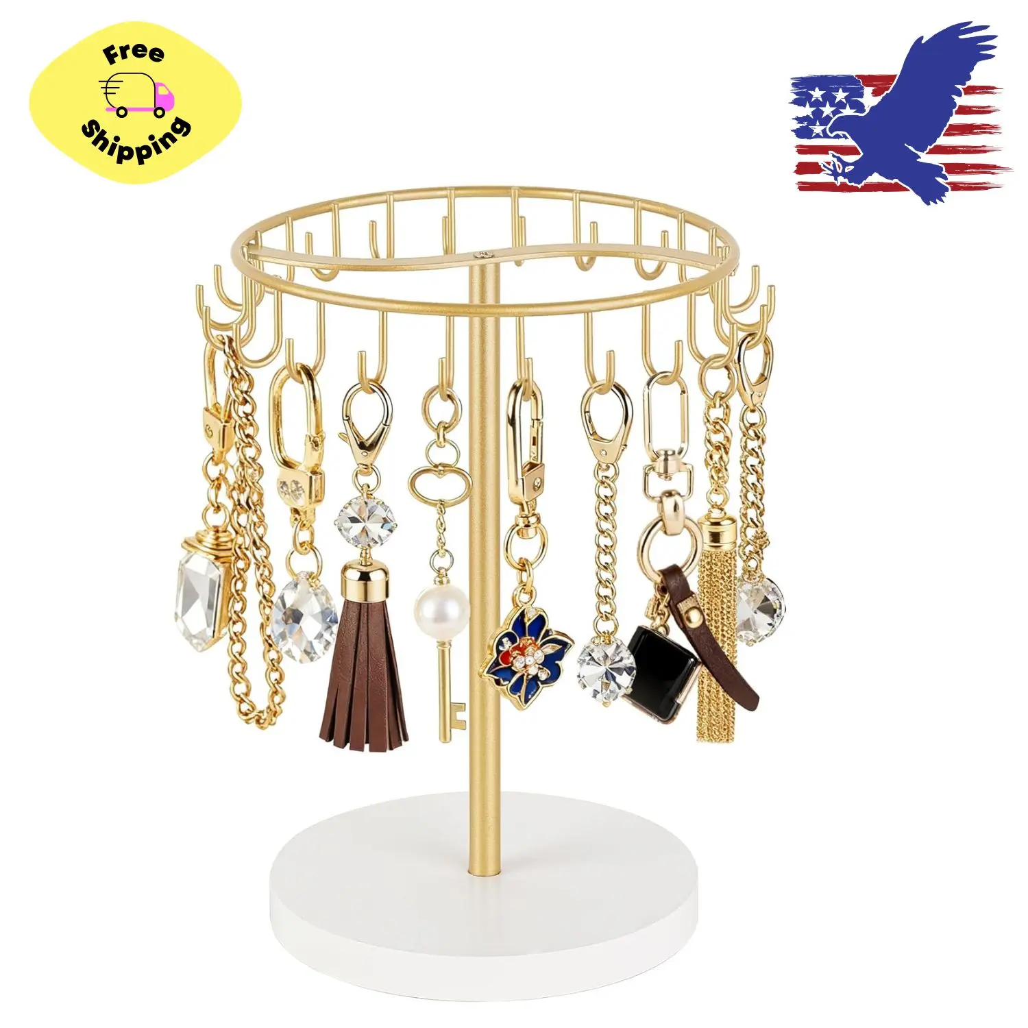 Keychain Display Stand for Vendor, Metal Bracelet Holder Organizer Hand