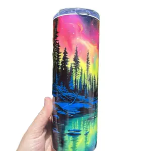 Northern Lights Neon Tumbler - Perfect for Your Next Drinks - Drinkware, Bottle