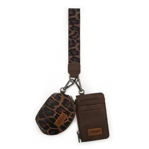 Wrangler Leopard Print Dual Pouch Wristlet for Women