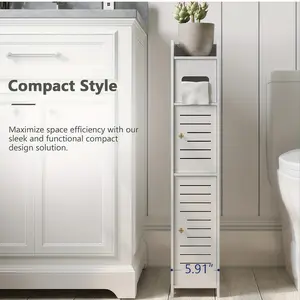 Bathroom Gap Drawer Storage Cabinet, Toilet Side Multi-Layer Shelf, Floor-Standing Narrow Space Organizer, Bathroom Essentials Holder