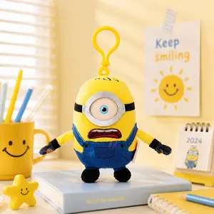 Minions x Monster Series No.6 James Plush Pendant, Cute Cartoon Stuffed Keychain Bag Charm, Collectible Minion Ornament Gift for Fans