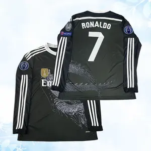 14 15 3rd Away Blac Soccer Jersey CR7 Fans Version Long Sleeve Jersey