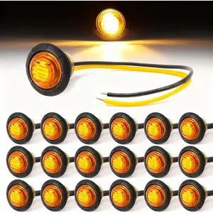 20PCS 12V LED Clearance Lamps 3/4" Compact Round Lights for Truck Trailer Bus Van Lighting Holiday Gift