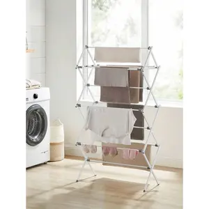 Foldable Clothes Drying Rack, Laundry Drying Rack, Clothes Airer, Steel Frame, 14.6 X 29.5 X 53.2 Inches, Easy Assembly, Indoor Outdoor Use,Spring,Minimalist,Summer Tops