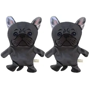 Piggy Poo and Crew French Bulldog Paper Crinkle Squeaker Toy 2 Pack Pet Toys