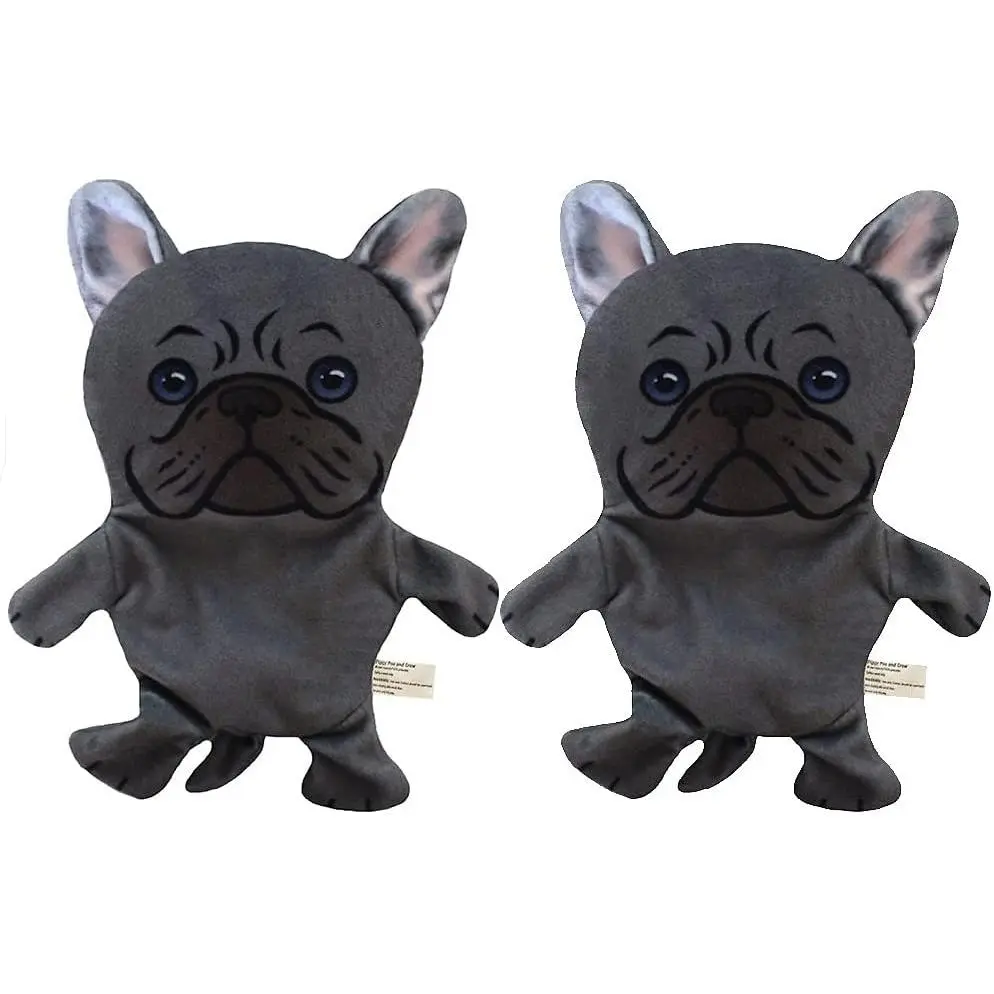 Piggy Poo and Crew French Bulldog Paper Crinkle Squeaker Toy 2 Pack Pet Toys