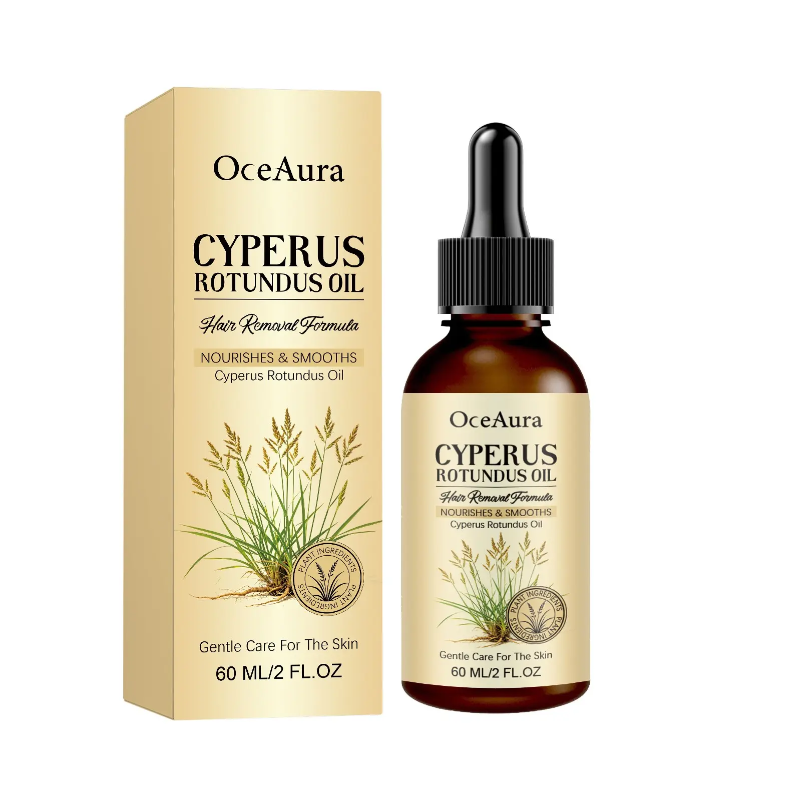 OceAura Cyperus Rotundus Care Oil, Mild Gentle Hydrating Moisturizing Nourishing Formula, Leaves Skin Delicate, Smooth, Refreshed and Nourished
