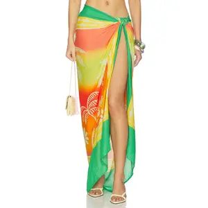 Maaji Tropical Landscape Isla Print Sarong in Bright Green