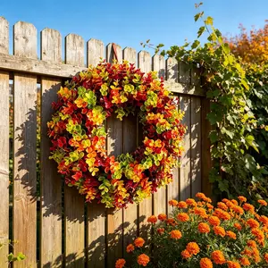Eucalyptus Wreath, Artificial Handmade Wreath, Halloween Thanksgiving Door Wreath, Wall Party Home Decor