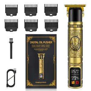 Professional Hair Clipper with LED Display, Electric Shaver, Beard Trimmer, USB-C Charging, Long Hair Trimmer, 6 Attachments Set