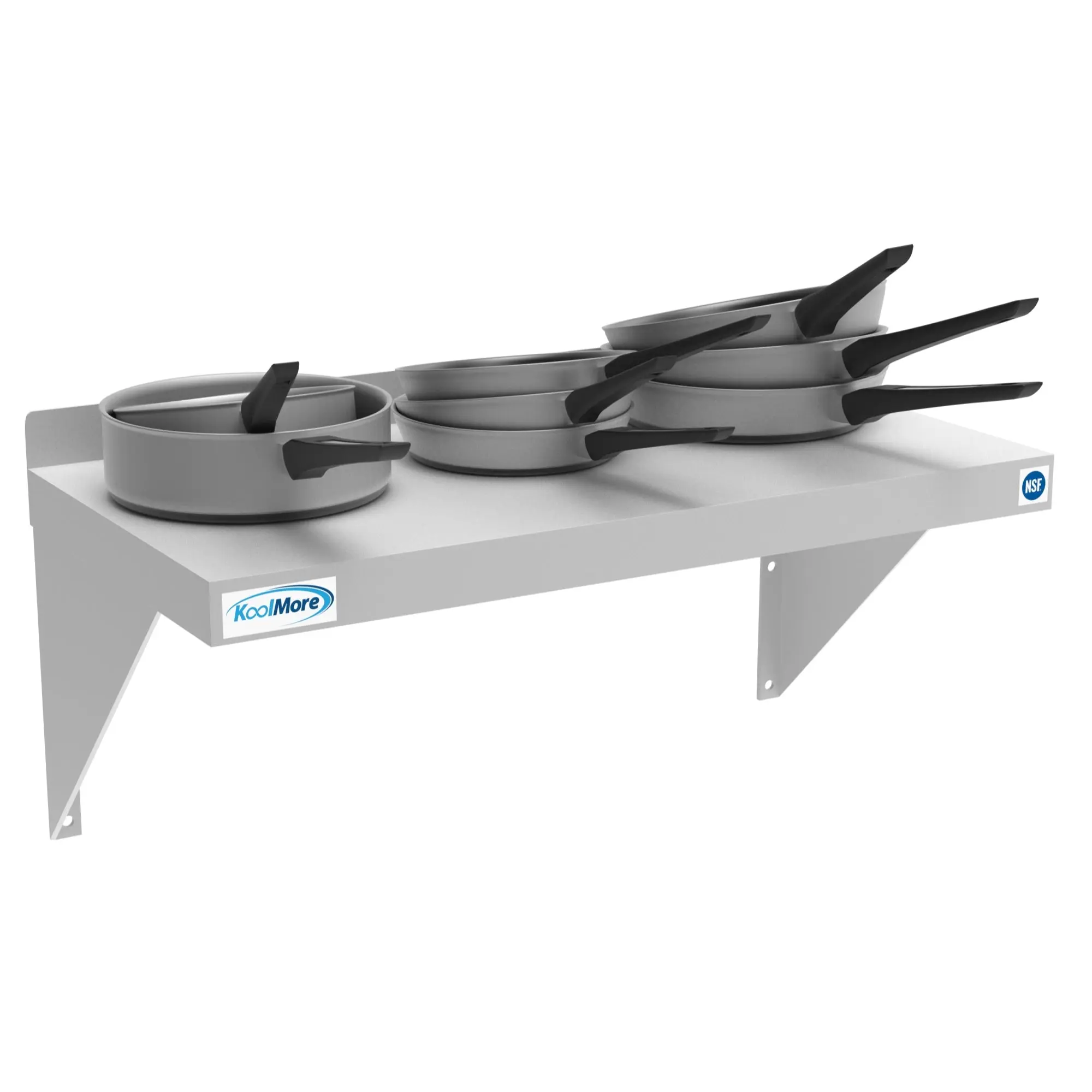 18-Gauge Stainless Steel Durable Wall Shelf (12" x 24"), 209 Lbs Weight Capacity, Ideal for Kitchen Backsplash, Garage Storage & Home Decor