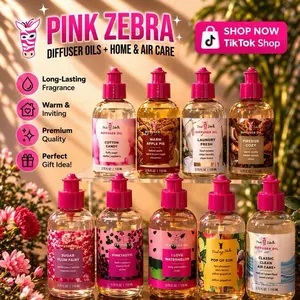 Pink Zebra Diffuser Oils 3.75 oz. Long-Lasting Fragrance for Home & Air Care. Multiple Scents. Includes Car Diffuser. Perfect Gift Idea.