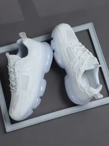 Men's Sporty Sneakers, Power Rocket Embossed Upper, Breathable Mesh Lining, Shock-Absorbing Transparent Sole, Lightweight, Ideal for Running & Fitness, Workout Sneakers