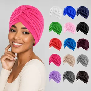 Women's Pre-Tied Twisted Turban Head Scarves (15pcs) - Soft, Breathable, Textured, Color-Mixed, Ethnic-Inspired, Fashionable Multicolor Knotted Hair Wraps for Weddings, Daily Wear Headbands, Color-Mixed Head Scarves, Ethnic-Inspired Head Scarves,summerwin