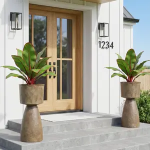 29.5 Inch Tall PE Torch-shaped Planter Pots (Set of 2)