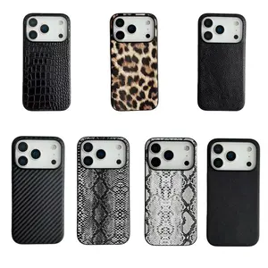 Premium Faux Leather iPhone 17 Pro Case Crocodile Pattern Protective Cover Compatible with MagSafe, fits iPhone 16/15 and other models Classic & stylish design with a silky-smooth touch Durable and shock-resistant Black Python Pattern Phone Protector